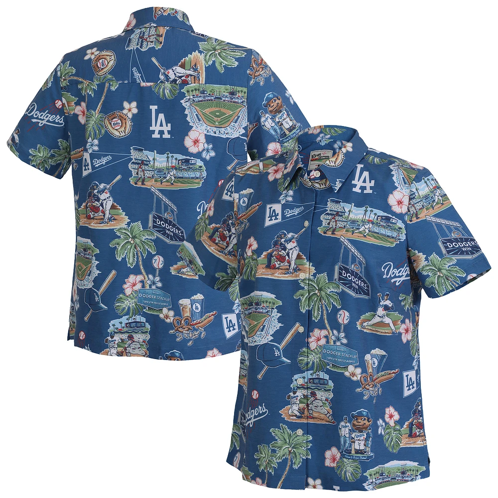 Women's Reyn Spooner  Blue Los Angeles Dodgers Scenic Button-Up Top