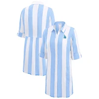 Women's Tommy Bahama  Blue Los Angeles Dodgers Rugby Beach Boyfriend Full-Button Top