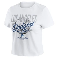 T-shirt court blanc effet vieilli pour bébé des Dodgers de Los Angeles femmes par Erin Andrews