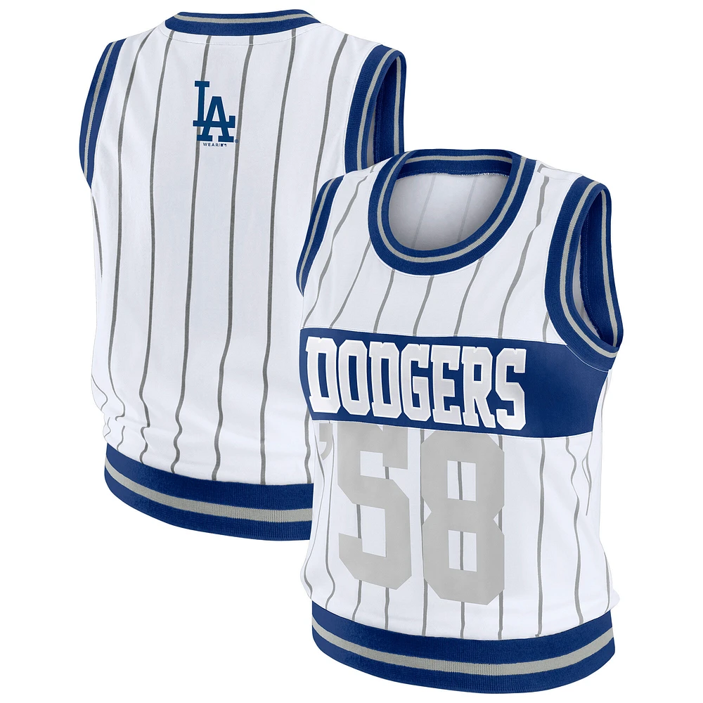 Women's WEAR by Erin Andrews  White Los Angeles Dodgers Sporty Tank Top
