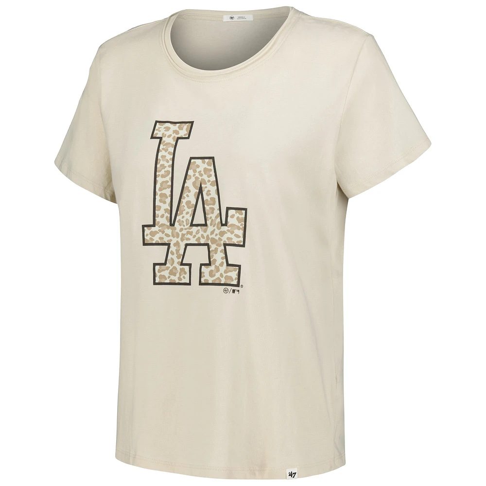 Women's '47 Oatmeal Los Angeles Dodgers Panthera Frankie T-shirt