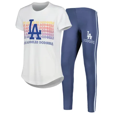Los Angeles Dodgers Concepts Sport Women's Sonata T-Shirt & Leggings Sleep Set - Charcoal/White