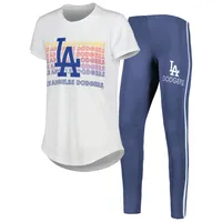 Women's Concepts Sport White/Charcoal Los Angeles Rams Sonata T-Shirt & Leggings Sleep Set