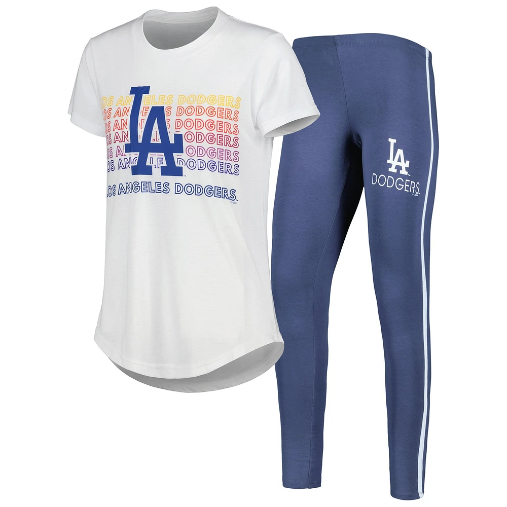 Women's Concepts Sport Charcoal/White Los Angeles Dodgers Sonata T-Shirt & Leggings Sleep Set