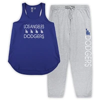 Women's Concepts Sport Royal/Heather Gray Los Angeles Dodgers Plus Meter Tank Top & Pants Sleep Set