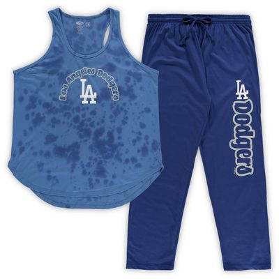 Women's Concepts Sport Royal Los Angeles Dodgers Plus Jersey Tank Top & Pants Sleep Set