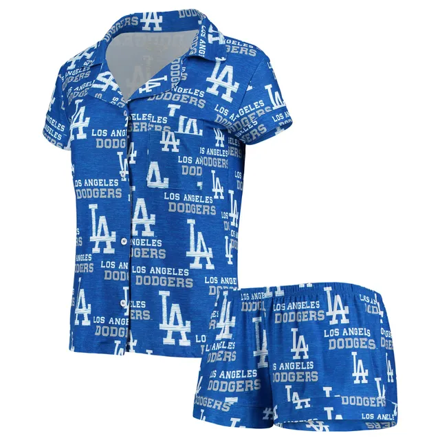 Concepts Sport Women's Navy Seattle Mariners Zest Allover Print Button-Up Shirt and Shorts Sleep Set