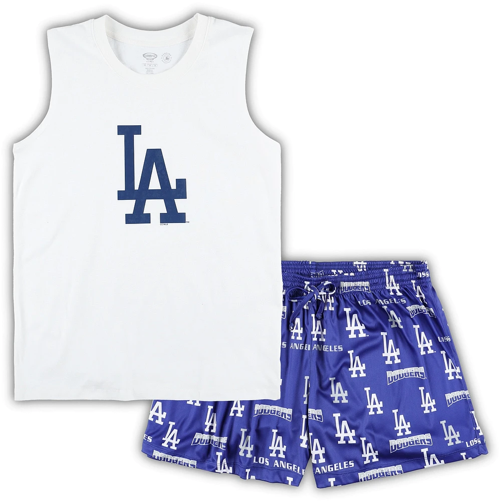 Ensemble de nuit avec débardeur et short Concepts Sport Blanc/Royal Los Angeles Dodgers pour femme