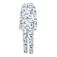 Women's Concepts Sport White Los Angeles Dodgers Docket Microfleece Union Hooded Zippered Onesie