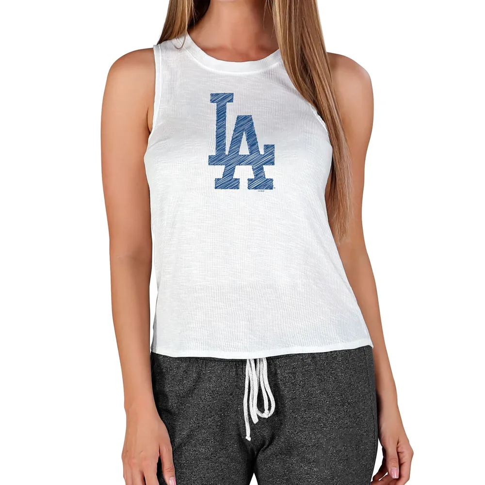 Los Angeles Dodgers Refried Apparel Women's Tie-Dye Tank Top - White