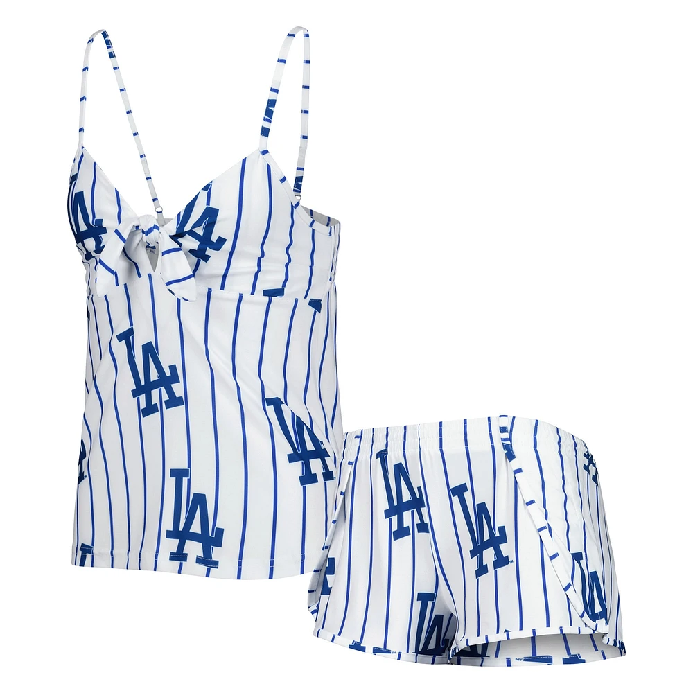 Ensemble de nuit avec débardeur et short à motif Los Angeles Dodgers Reel Concepts Sport pour femme, blanc