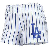 Concepts Sport - Short de nuit blanc à fines rayures Los Angeles Dodgers Reel pour femme