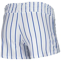 Concepts Sport - Short de nuit blanc à fines rayures Los Angeles Dodgers Reel pour femme