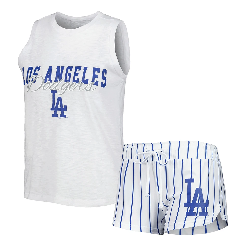 Ensemble de nuit avec débardeur et short à fines rayures Concepts Sport Los Angeles Dodgers pour femme