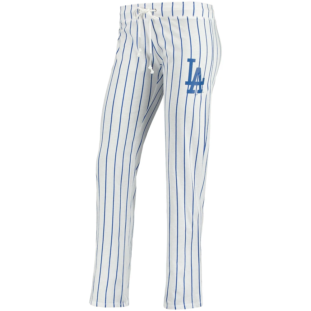 Pantalon de nuit Vigor Pinstripe des Los Angeles Dodgers Concepts Sport pour femme, blanc