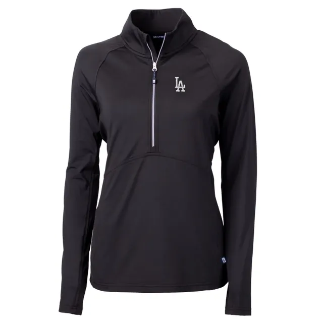 Women's Nike Royal Brooklyn Dodgers Cooperstown Collection Rewind Stripe  Performance Half-Zip Pullover