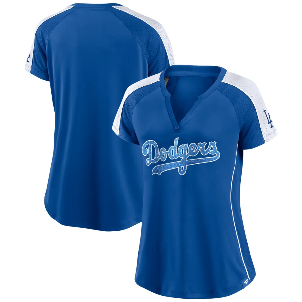 Fanatics Los Angeles Dodgers Women's Logo V-Neck Tee - Blue