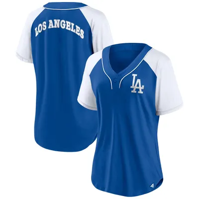 Los Angeles Dodgers Fanatics Branded Women's Ultimate Style Raglan V-Neck T-Shirt - Royal