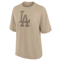 Women's Fanatics Khaki Los Angeles Dodgers Elements Oversized T-Shirt