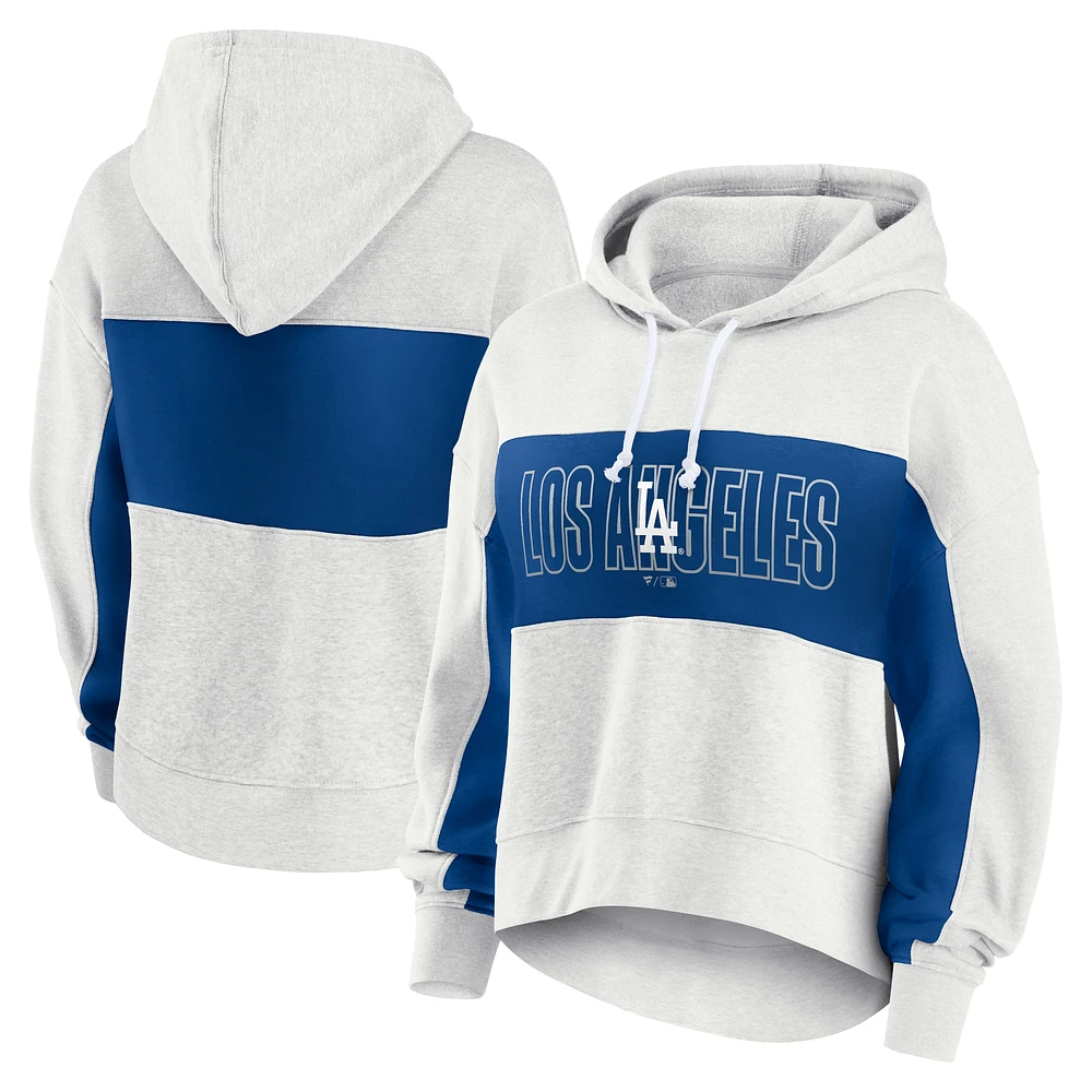 Sweat à capuche en polaire Fanatics Oatmeal Los Angeles Dodgers Up For It pour femmes