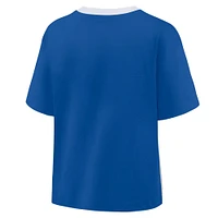 Women's Fanatics Royal/Graphite Los Angeles Dodgers Oversized Race To Win V-Neck T-Shirt