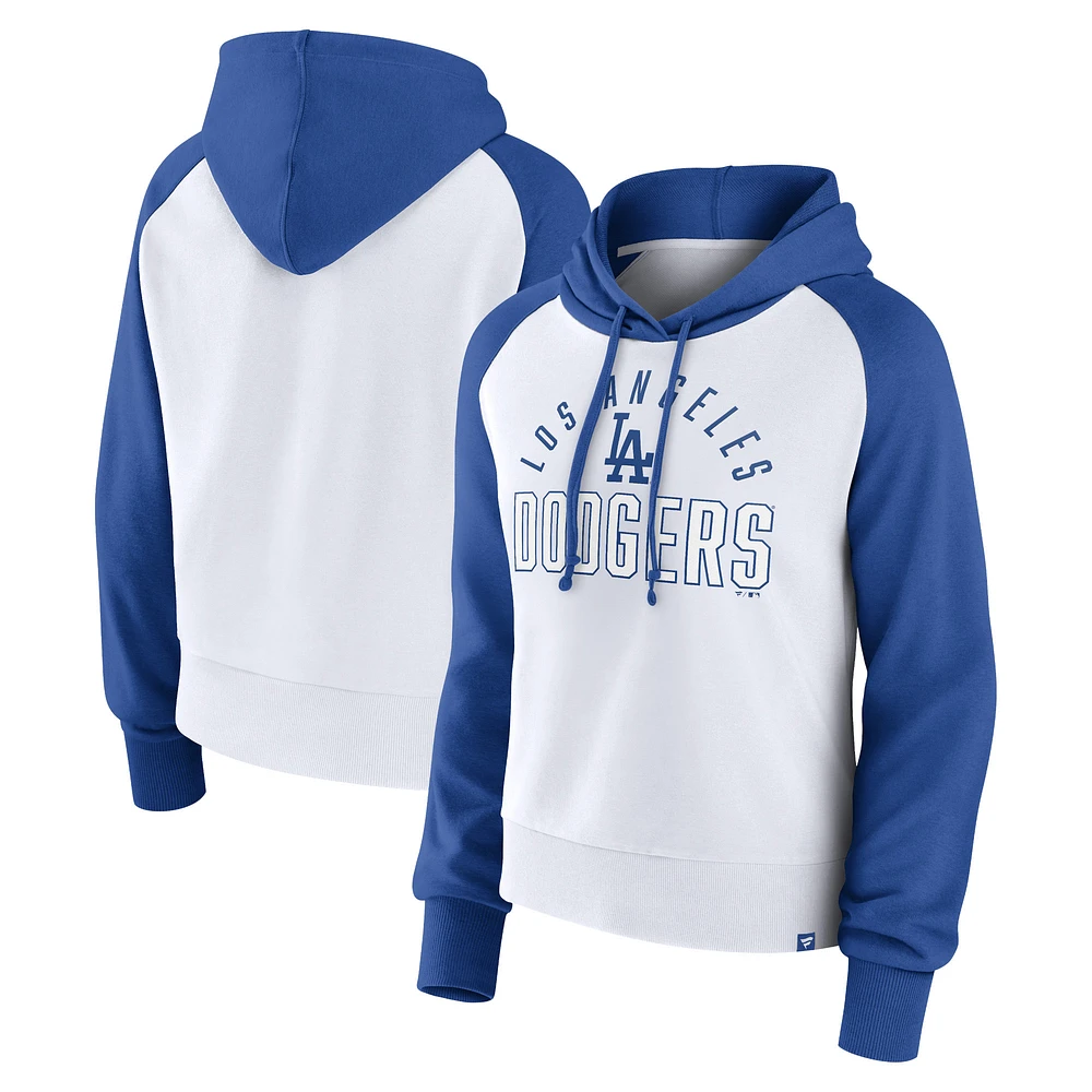 Sweat à capuche Pop Fly Fanatics Royal/Blanc pour femmes des Dodgers de Los Angeles