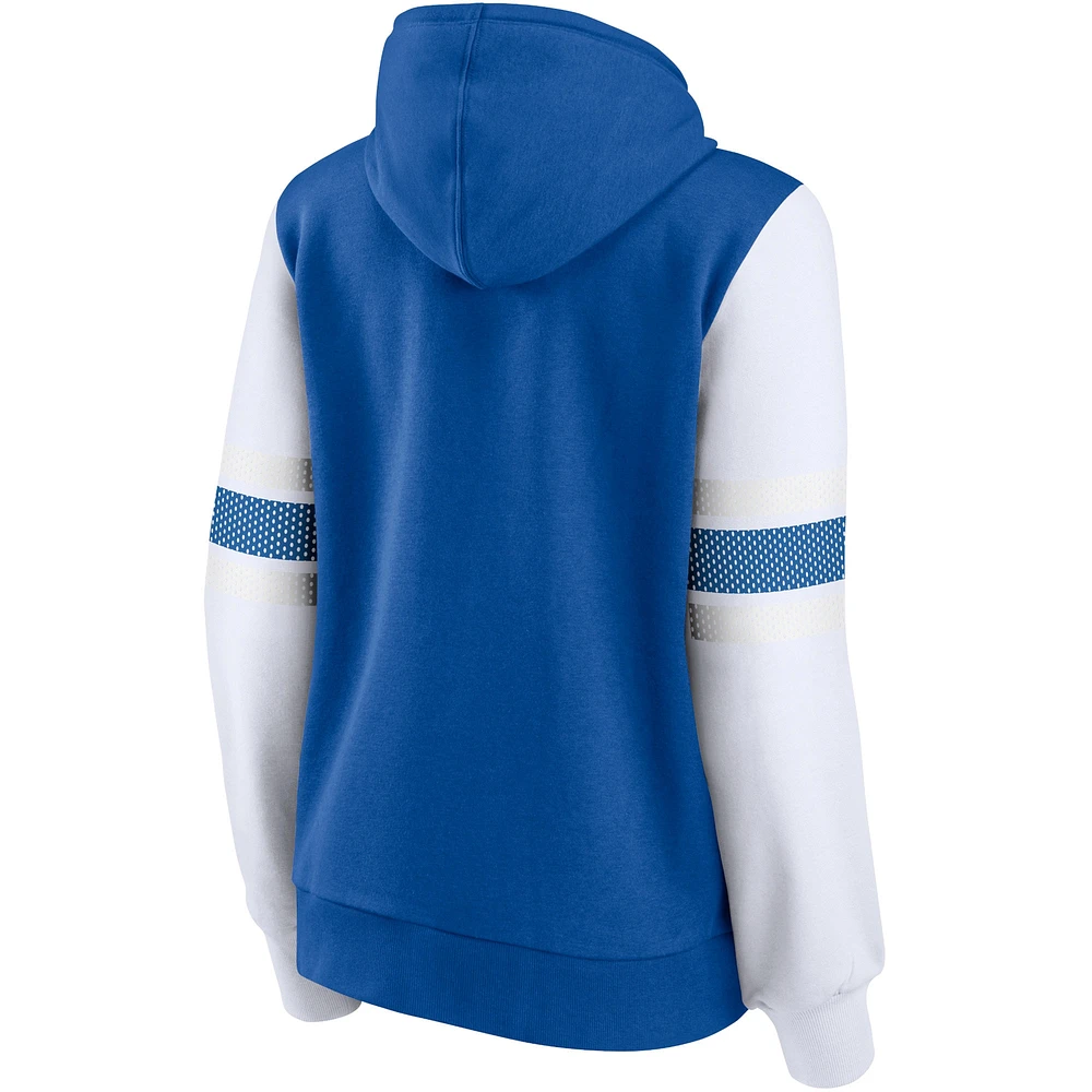 Fanatics pour femmes Royal/Blanc Los Angeles Dodgers Primary Script Full-Zip - Sweat à capuche