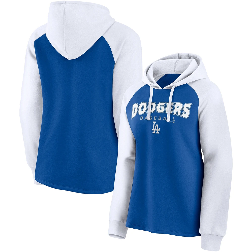 Chandail rechargé Fanatics Royal/White Los Angeles Dodgers pour femmes - Sweat à capuche