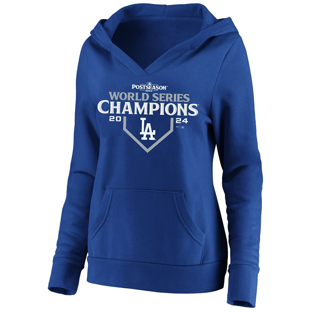 Sweat à capuche avec logo taille plus pour femmes Fanatics Royal Los Angeles Dodgers Champions de la Série mondiale 2024