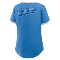 Women's Fanatics Royal Los Angeles Dodgers Binge Worthy Stadium Slub V-Neck T-Shirt