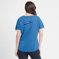Women's Fanatics Royal Los Angeles Dodgers Binge Worthy Stadium Slub V-Neck T-Shirt