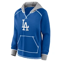 Women's Fanatics Royal Los Angeles Dodgers Boom Fleece Pullover V-Neck Hoodie