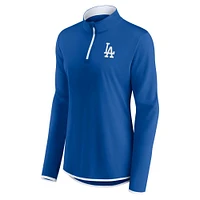 Haut à quart de zip Fanatics Royal Los Angeles Dodgers Corner pour femmes