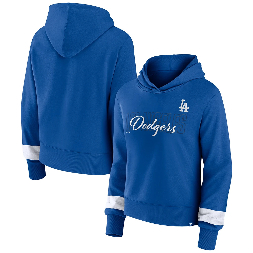 Women's Fanatics  Royal Los Angeles Dodgers Over Under Pullover Hoodie