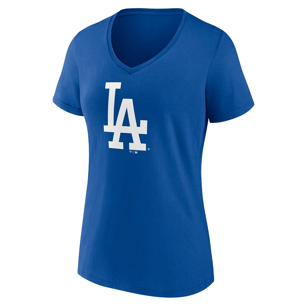 Fanatics Royal Los Angeles Dodgers pour femmes - T-shirt à col en V grande taille la fête des mères #1 Mom