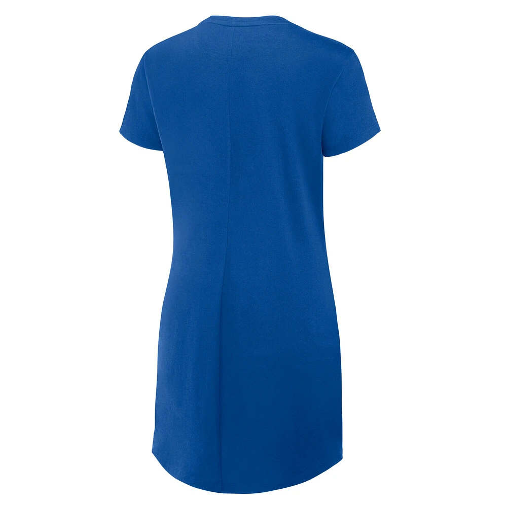 Women's Fanatics Royal Los Angeles Dodgers Ruched Drape T-Shirt Dress