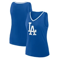 Women's Fanatics Royal Los Angeles Dodgers Stellar Win V-Neck Tank Top