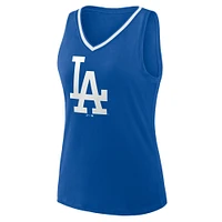 Women's Fanatics Royal Los Angeles Dodgers Stellar Win V-Neck Tank Top