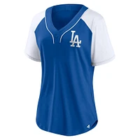 Women's Fanatics Royal Los Angeles Dodgers Ultimate Style Raglan V-Neck T-Shirt