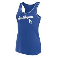 Débardeur à dos nageur avec logo Fanatics Royal Los Angeles Dodgers pour femmes