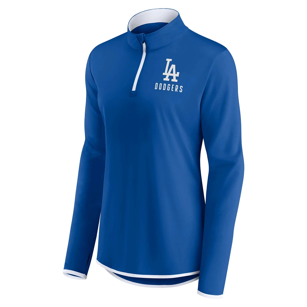 Women's Fanatics Royal Los Angeles Dodgers Worth The Drive Quarter-Zip Jacket