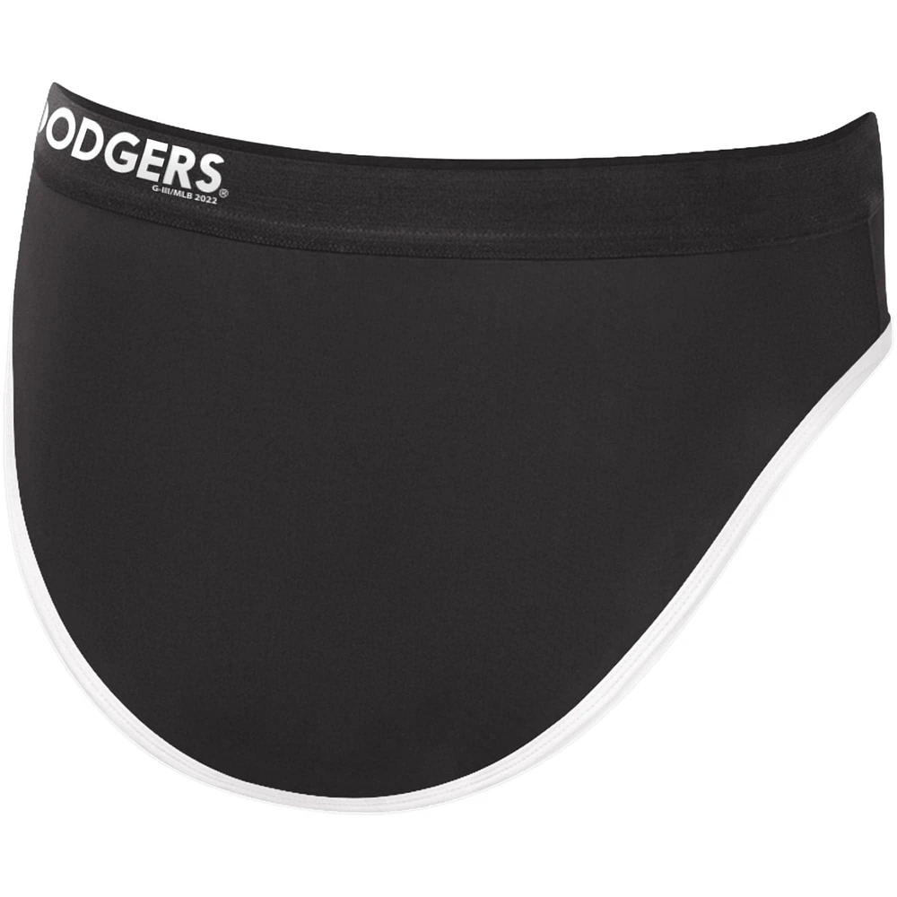 Women's G-III 4Her by Carl Banks Black Los Angeles Dodgers Southpaw Bikini Bottom