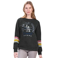 Sweat-shirt à rayures Allana des Los Angeles Dodgers pour femme G-III 4Her par Carl Banks, anthracite