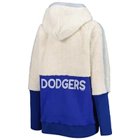 Sweat à capuche Raglan pour femme G-III 4Her by Carl Banks Oatmeal/Royal Los Angeles Dodgers Shuffle It