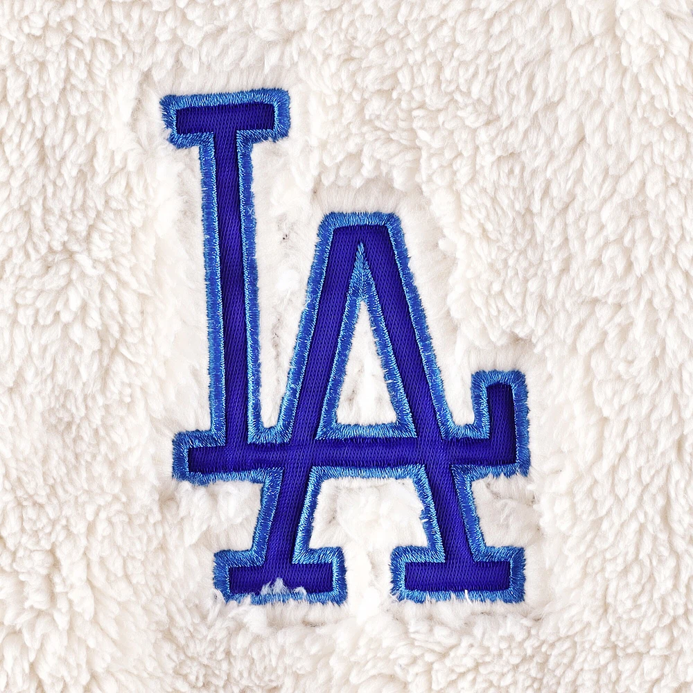 Sweat à capuche Raglan pour femme G-III 4Her by Carl Banks Oatmeal/Royal Los Angeles Dodgers Shuffle It