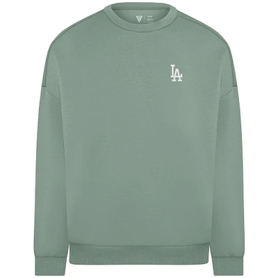 Women's Levelwear Sage Green Los Angeles Dodgers Luxe Signature Tri-Blend Pullover Sweatshirt