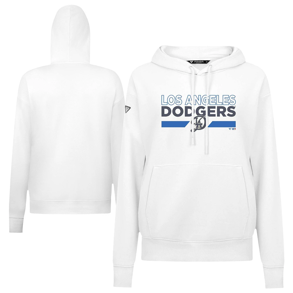 Women's Levelwear  White Los Angeles Dodgers City Connect Adorn No Hitter Pullover Hoodie