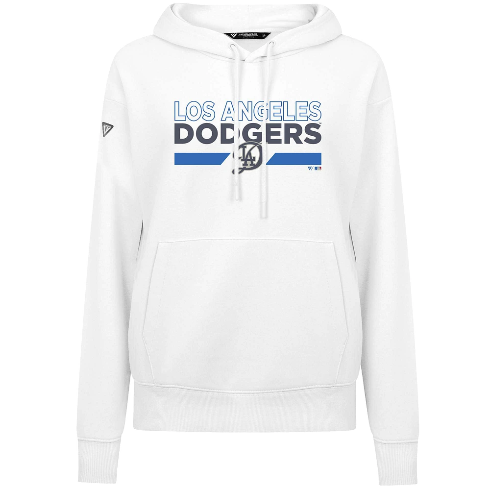 Women's Levelwear  White Los Angeles Dodgers City Connect Adorn No Hitter Pullover Hoodie