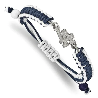 Los Angeles Dodgers Women's Stainless Steel Adjustable Cord Bracelet