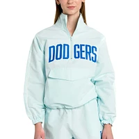 Veste à demi-zip Lusso bleu clair Los Angeles Dodgers Parker pour femme